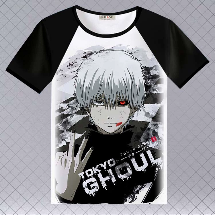 Tokyo Ghouls 金 oul anime Anime áo phông ngắn tay xoay quanh quần áo nam nữ thứ hai nhân dân tệ mùa hè - Carton / Hoạt hình liên quan hình dán dễ thương