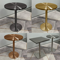 Stainless Steel Table Popular for Burgers, Desserts, Snacks, Fast Food, Milk Tea Shops, Simple Coffee Shops, Bars, Black Round Table