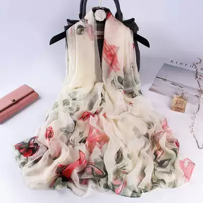 Gauze towel long version of the beach scarf women's wild oversized summer thin sunscreen scarf mother's middle-aged dual-use shawl