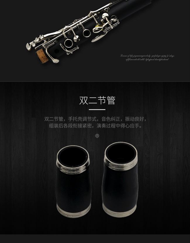 Dirui clarinet 17 phím thả B phím clarinet nhạc cụ clarinet chơi người mới bắt đầu clarinet đen - Nhạc cụ phương Tây