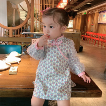 Girls cheongsam Chinese style 1-2-3-year-old child cheongsam skirt little girl baby girl baby Tang dress baby Foreign skirt