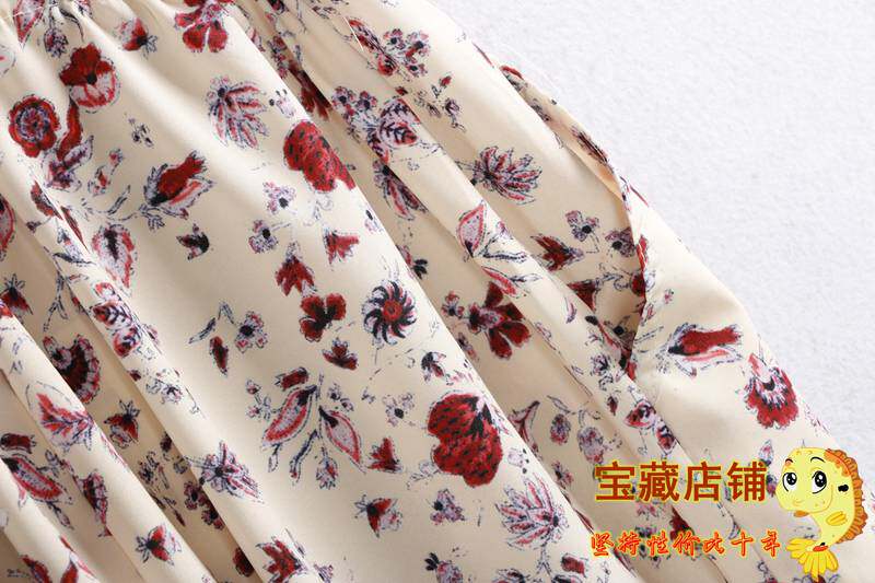 Боди/брюки 2790碎花连体裤 系带露背松紧时尚连体阔腿裤 小鱼儿外贸尾单女装