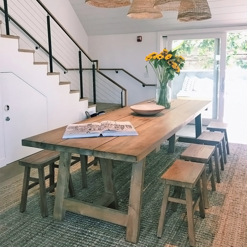 Nordic to make old wooden dining table and chair combined Log Bed dining table Built tea table Industrial wind desk
