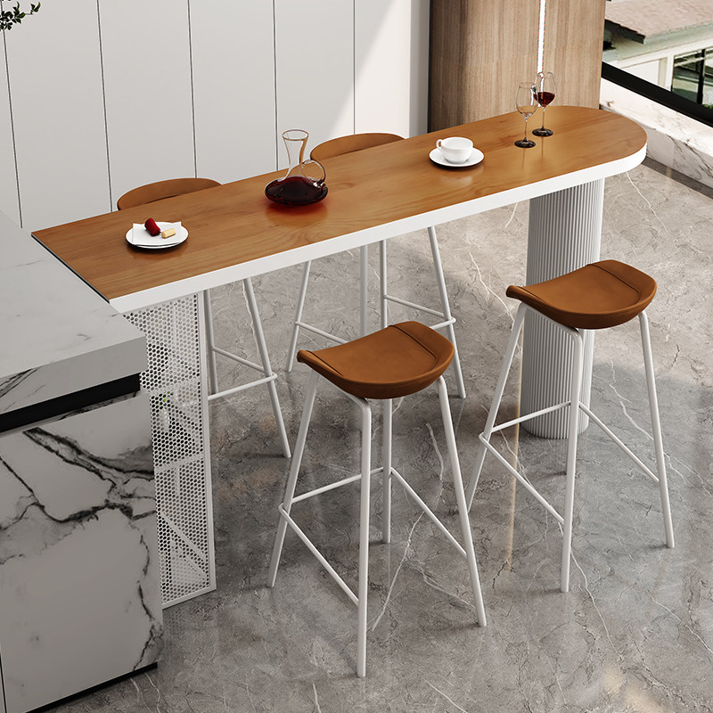 Nordic solid wood bar table dining table one living room balcony partition middle island home bar high table and chair combination