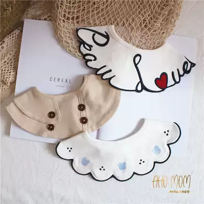 Princess lace soft cotton baby spit milk spit water towel baby bib 360 degree children bib fake collar