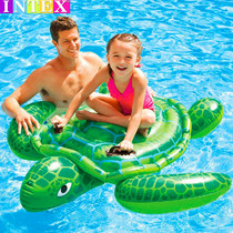 INTEX inflatable thickened childrens turtle mount swimming ring Water turtle floating bed male and female baby sitting ring