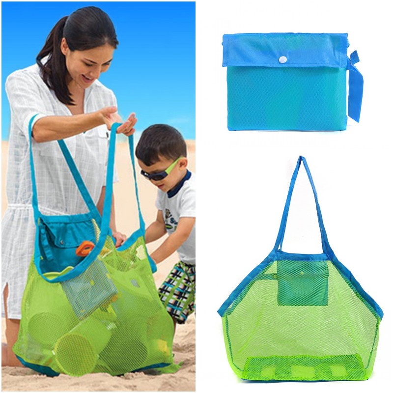 Large capacity travel storage bag net pocket outdoor beach swimming children's toy clothing clothing organizer bag handbag
