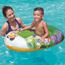 Bestway thickened inflatable male and female children sitting circle baby boat Water cartoon swimming pontoon boat with rope yacht