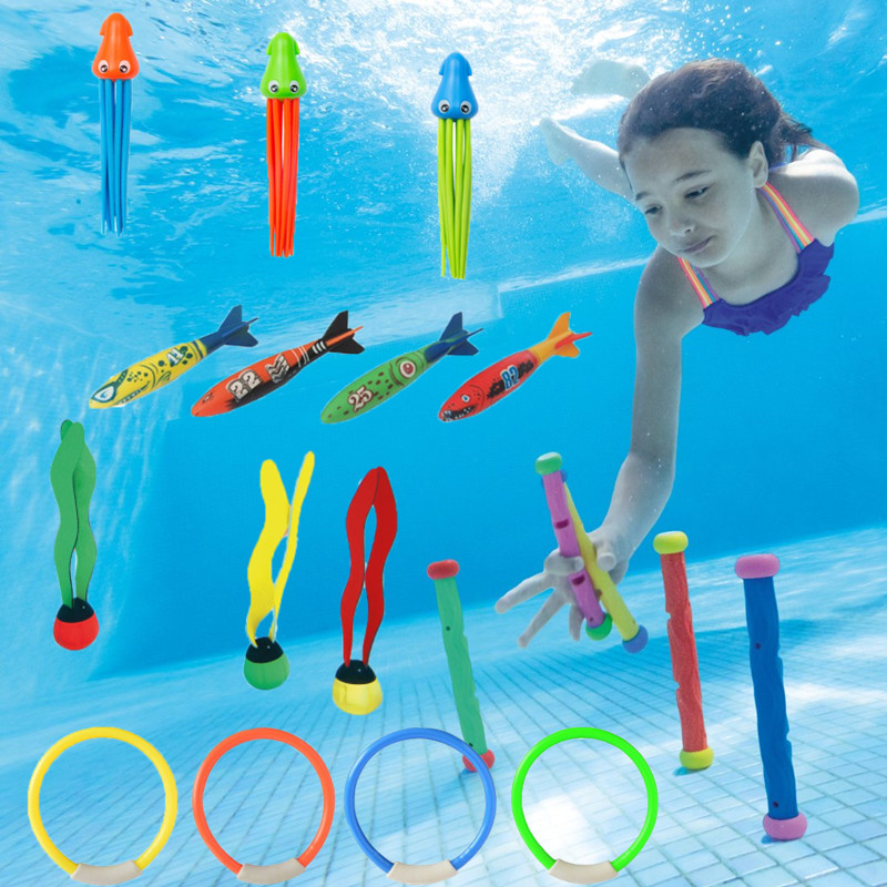Four color diving ring children underwater toys training to suffocate swimming buoy circle