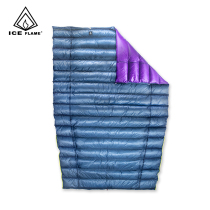 ice flame ice flame Butterfly Dance integrated ultra-light version Outdoor Quilt 7D White Goose Down lightweight bottomless sleeping bag