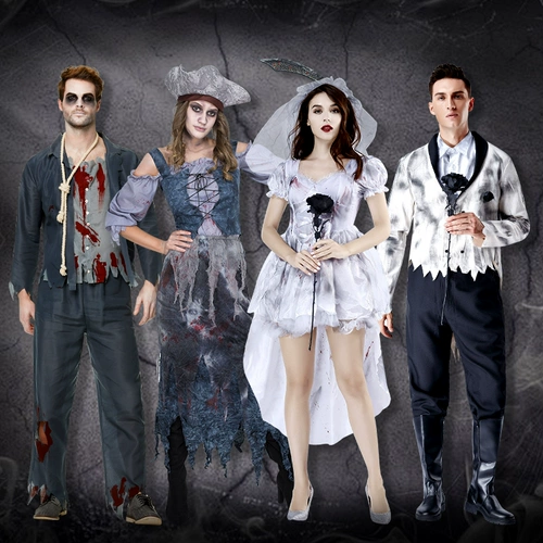 Костюм Хэллоуина, женщина -призрак -жених мужчина -жених, пара ролевой ролевой вампир Zombie Cobie Cose Coseme
