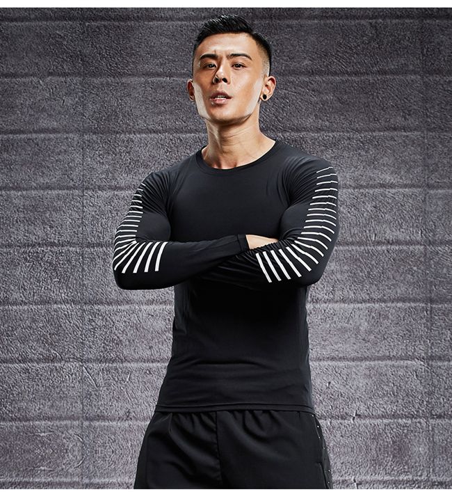 Áo thun nam tay dài co giãn nhanh khô thể thao Áo thun chạy thể thao tập thể dục thể thao - Quần áo tập thể hình bộ quần áo tập yoga