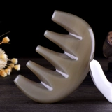 Подлинная утолщенная белая вода массажная расческа рога скота, соскоба, пятитурированная точка расчески, нажмите кожу головы, чтобы пройти через расческу меридиана