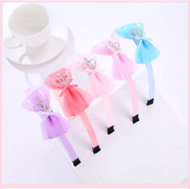 Korean Princess crown bow Childrens hair band hair accessories Little girl non-slip toothed headband Girl hair clip headdress