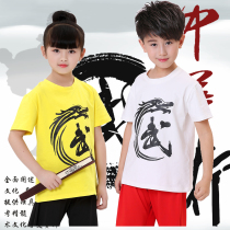 Summer childrens martial arts uniforms Kung Fu martial arts girls Taiji training uniforms students performance costumes