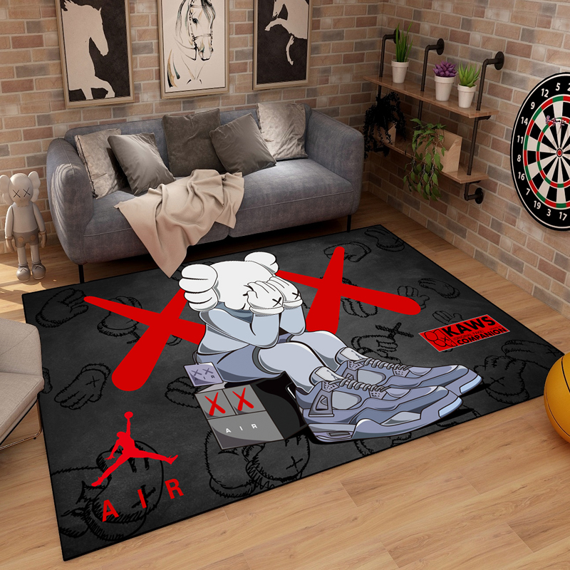 trendy living room kaws carpet bedroom bedside blanket personality bla coffee table mat cloakroom tide brand floor mats can be customized