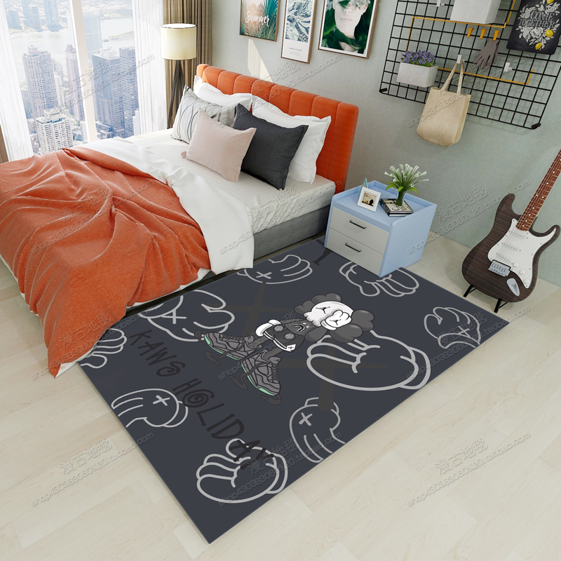 trendy living room kaws carpet bedroom bedside blanket personality bla coffee table mat cloakroom tide brand floor mats can be customized