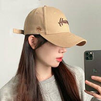 Hong Kong designer jointly designed brown peaked cap for women summer hard top baseball cap high quality letter hat
