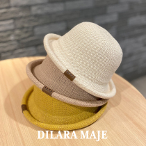 DILARA MAJE hat versatile small top hat for women spring and autumn knitted dome hat British fashion curled basin hat
