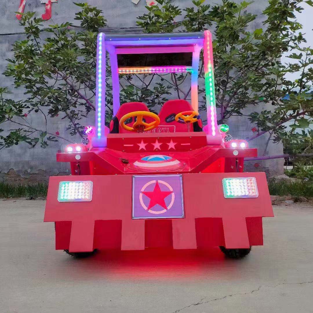 Square children's double battery car whole body light-emitting night market stall off-road armored chariot inflatable electric bumper car