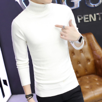 Turtleneck sweater mens autumn and winter new solid color sweater Joker sweater plus velvet thickened base shirt tide clothes
