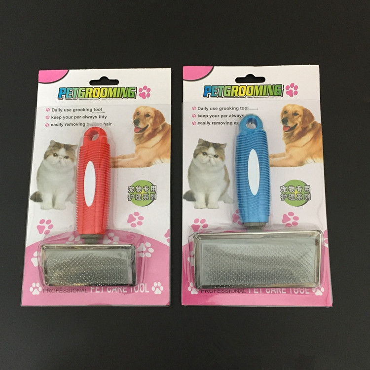 Pet cung cấp cao su xử lý hạt kim chải mèo và chó chó với vẻ đẹp làm sạch chải tóc bàn chải fluffy lược chải ve chó