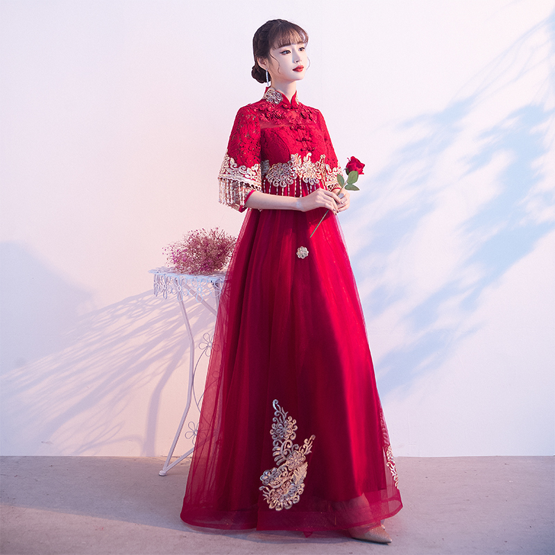 Evening dress for pregnant for bride, plus size, Chinese style, high waist Evening dress for pregnant for bride, plus size, Chinese style, high waist