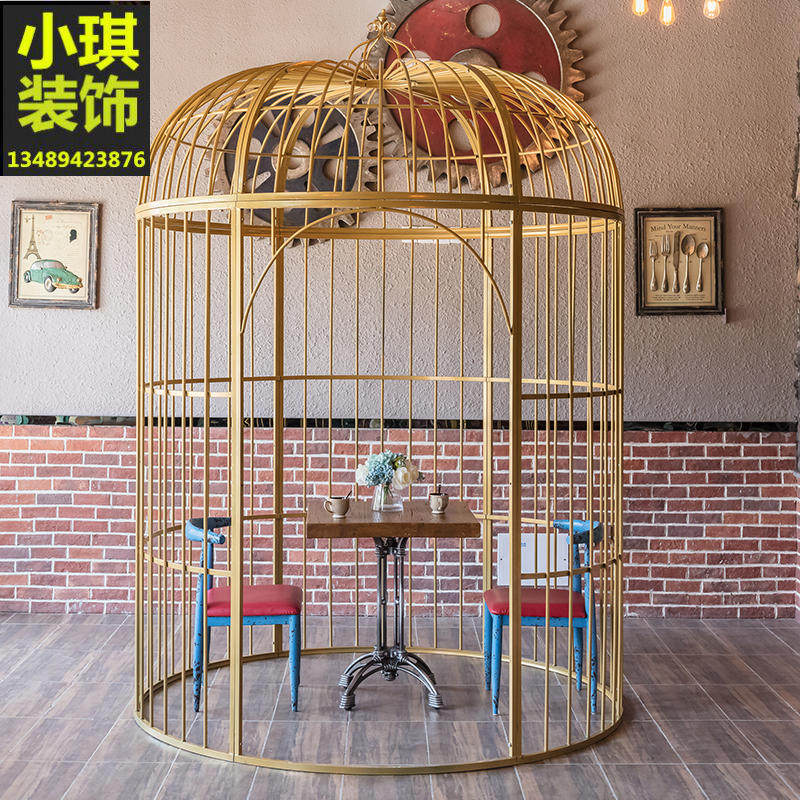 European Wrought iron birdcage large display oversized restaurant hot pot shop Outdoor park Wedding decoration photography props