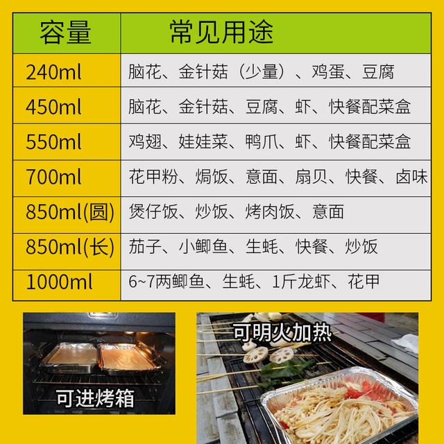 Oven Barbecue Tin Foil Box Rectangular with Lid Insulated Food-Grade Grill Baking Household Disposable Aluminum Foil Lunch Box