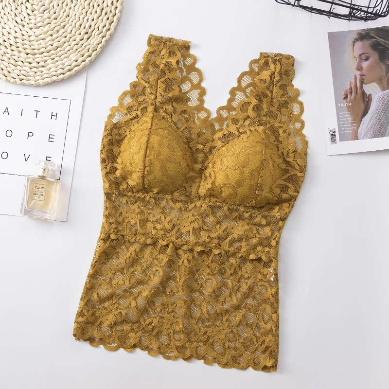 vẻ đẹp trở lại ren Net-đỏ vest đồ lót sexy bên trong phiên bản Hàn Quốc của đệm sexy bên trong thu thập được trong áo ngực dưới đầu mặc.