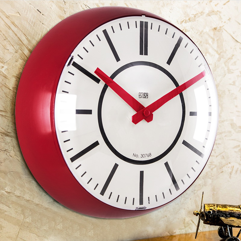 Postmodern minimalist hanging wall clock Living room Creative wall Clock bedroom wall-hanging bell American personality Fashion hanging ornament