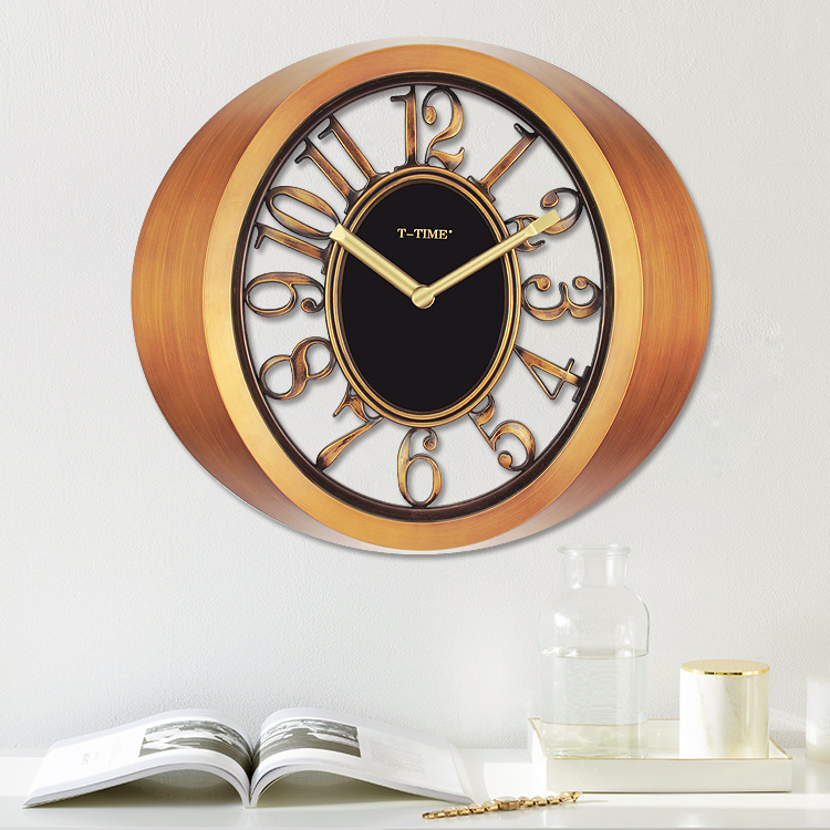Eurostyle New American Countryside Bedroom Rear Modern Wall-mounted Watch Creative Hugging Wall Clock Retro Living Room Minimalist Wind
