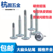 National standard Cross large flat head with mat Wah Division drill tail large round head self-tapping self-drilling color steel tile screw dovetail screw