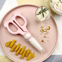 Baby Baby Young Children Ceramic Assistant Food Special Scissors External Belt Portable Mini Small tool to cut meat dishes