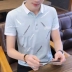 Áo thun ngắn tay nam polo mùa hè quần áo nam cổ áo giản dị cổ áo 桖 áo sơ mi cotton nửa tay - Polo áo polo trắng Polo