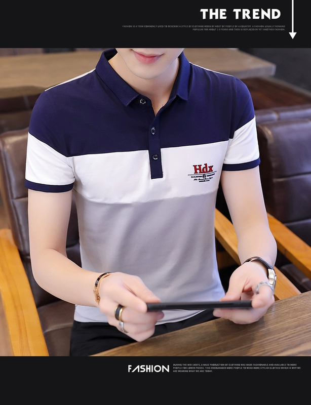 Áo thun nam mùa hè ngắn tay mới ve áo Paul polo mùa hè xu hướng giản dị quần áo nam nửa tay - Polo t shirt polo