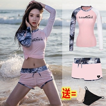 Korean diving suit women split quick-drying sunscreen long-sleeved snorkeling jellyfish swimsuit slim conservative quick-drying surf women