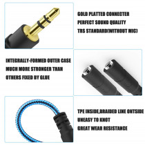 Audio cable 3 5mm 1 2 cotton woven couple sharing line audio computer headphone cable factory direct sales
