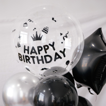 Creative Net red custom name sticker transparent wave ball childrens birthday party balloon decoration decorations