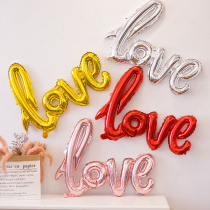 love conjoined letters creative aluminum balloon party wedding wedding room layout background wall birthday decorations