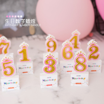 Creative Childrens Birthday Digital Candle Decoration Baby 100 Days Party Cake Golden Candle Placement Pendulum