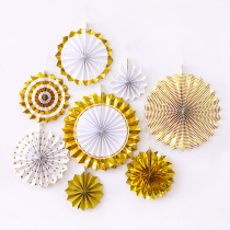 ins paper fan flower decoration fan childrens baby birthday folding fan wedding room wedding background wall scene layout