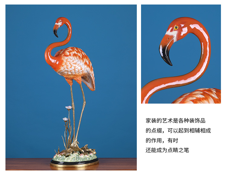 European household soft outfit ceramic flamingos creative example room porch sitting room adornment simulation animal furnishing articles