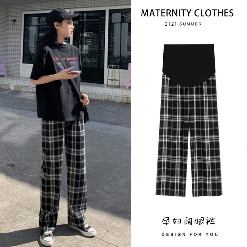 Pregnant Woman Pants Spring Autumn Outwear Net Red Money Fashion Boomer Personality Foreign Pie Loose Broadlegged Pants Tugging Long Pants Spring Summer Dress