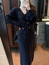 DAJOS Effortless Elegance Out of the Street 100% Wool Slip-On Cardigan Set