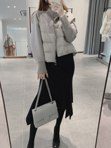 DAJOS casual feminine stitching full wool double-sided wool down jacket