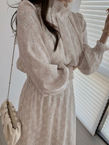 DAJOS exquisite silk craft neckline Gentle sisters wrap print dress