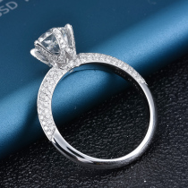Half of the country diamond ring luxury group set one carat 50 points 18K white gold diamond ring custom proposal female ring