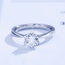Diamond ring female 1 carat 18K gold diamond ring wedding ring six claw knot proposal engagement 30 50 points empty support custom
