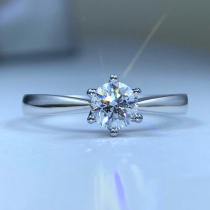 18k white gold 40 points 1 carat diamond ring custom classic six prong hook claw crown engagement wedding ring setting